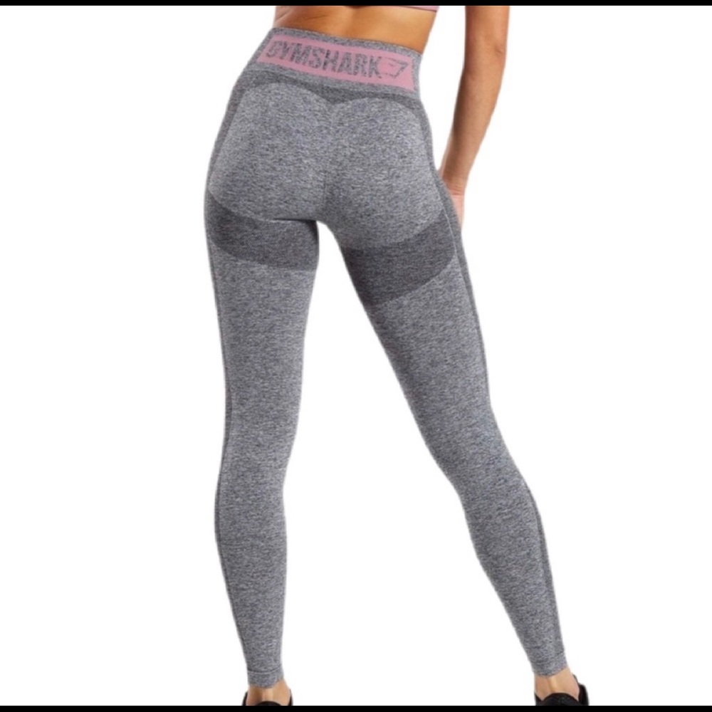 Gymshark Flex High Waisted Legging Small Light Grey/Pink